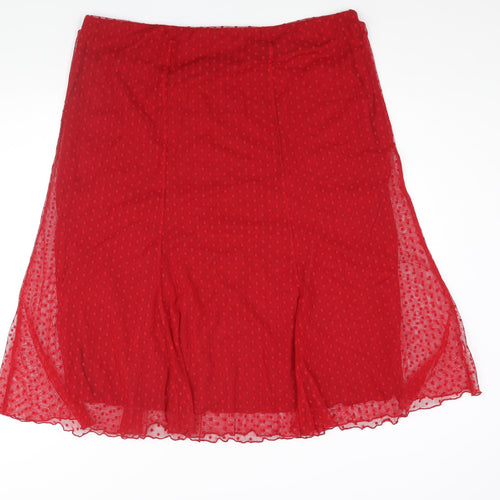 Renaissance Womens Red Polka Dot Polyester A-Line Skirt Size 24