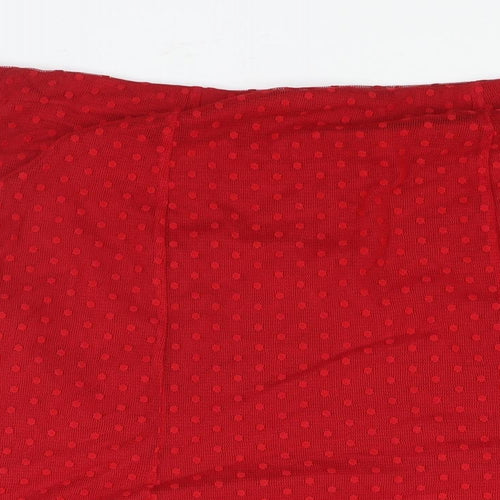 Renaissance Womens Red Polka Dot Polyester A-Line Skirt Size 24