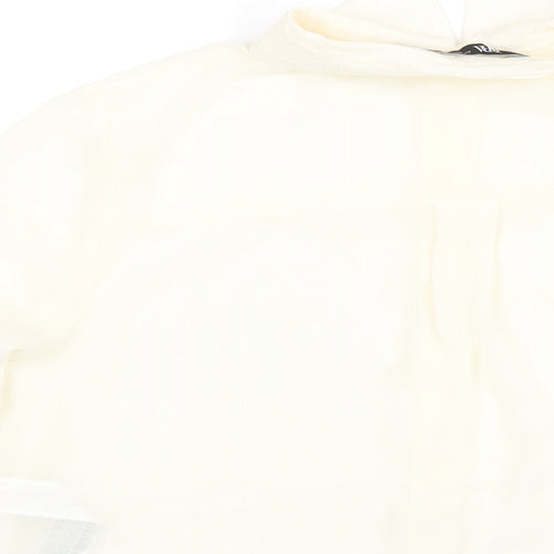 Zara Womens Ivory Polyester Basic Blouse Size XS Collared - Semi Sheer