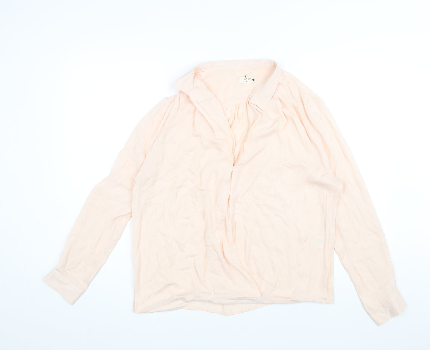 ba&sh Womens Pink Polyester Basic Blouse Size 10 V-Neck