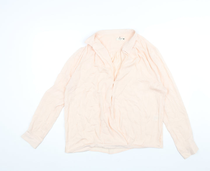 ba&sh Womens Pink Polyester Basic Blouse Size 10 V-Neck