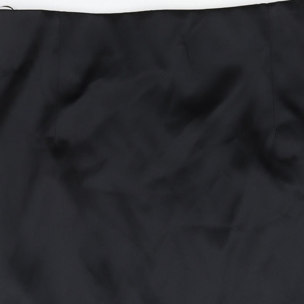 Marks and Spencer Womens Black Polyester Straight & Pencil Skirt Size 24 Zip - Vented