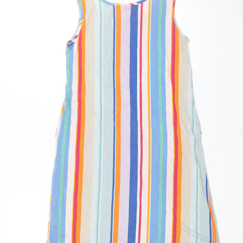 Uniqlo Womens Multicoloured Cotton Tank Dress Size S Scoop Neck Pullover - Stripe Back Print