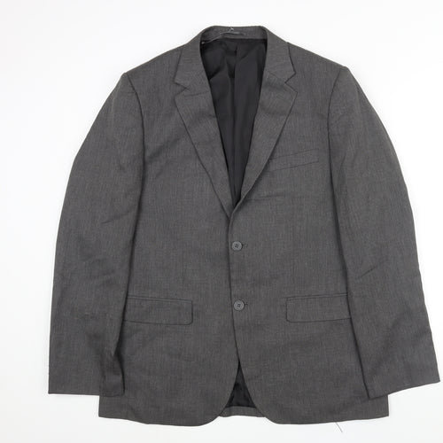 New Look Mens Grey Polyester Jacket Suit Jacket Size 42 Regular