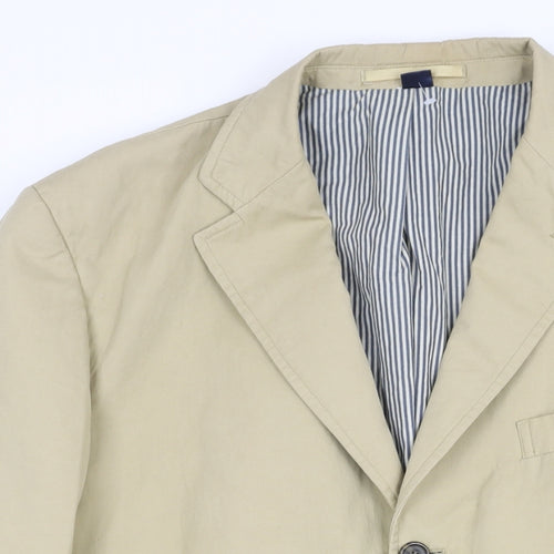 Boden Mens Beige Jacket Blazer Size 44 Button