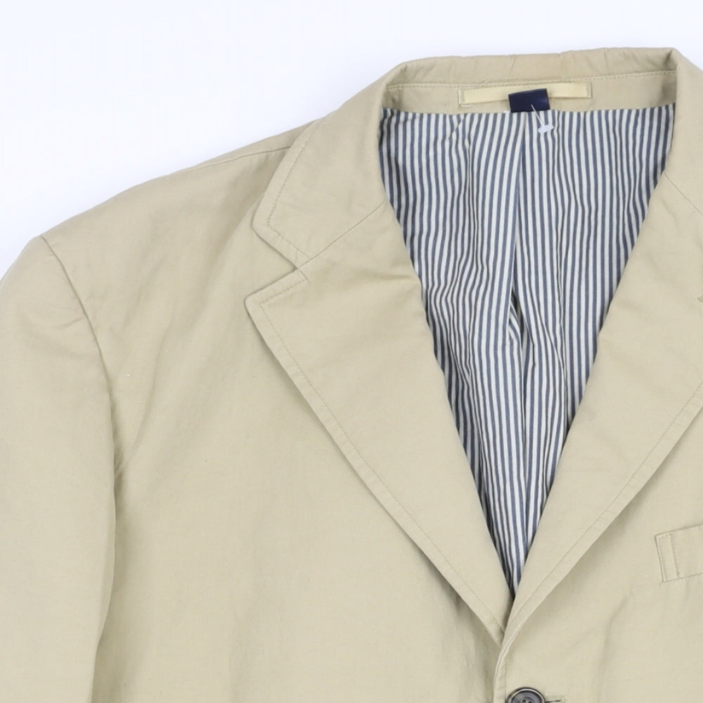 Boden Mens Beige Jacket Blazer Size 44 Button