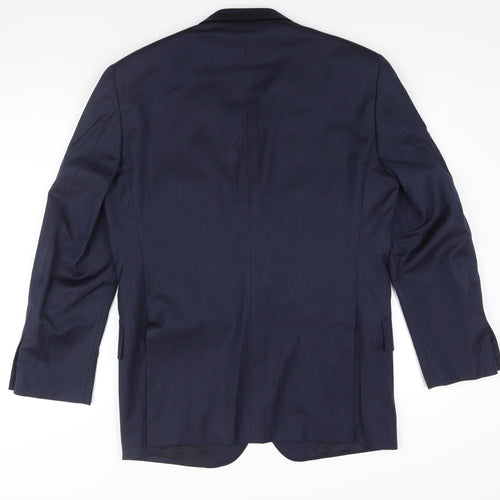 T.M.Lewin Mens Blue Striped Wool Jacket Suit Jacket Size 40 Regular