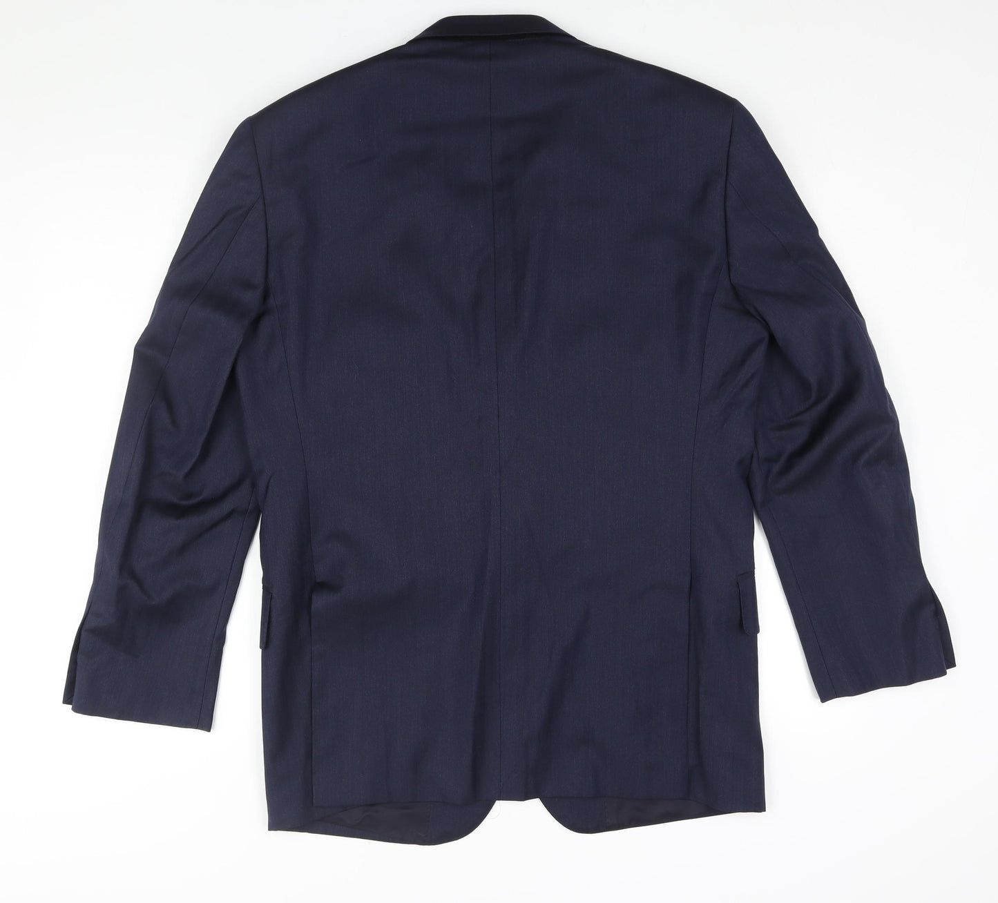 T.M.Lewin Mens Blue Striped Wool Jacket Suit Jacket Size 40 Regular