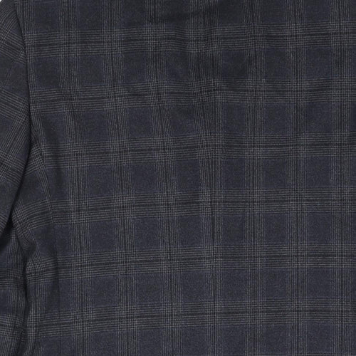 Marks and Spencer Mens Blue Check Polyester Jacket Suit Jacket Size 34 Regular