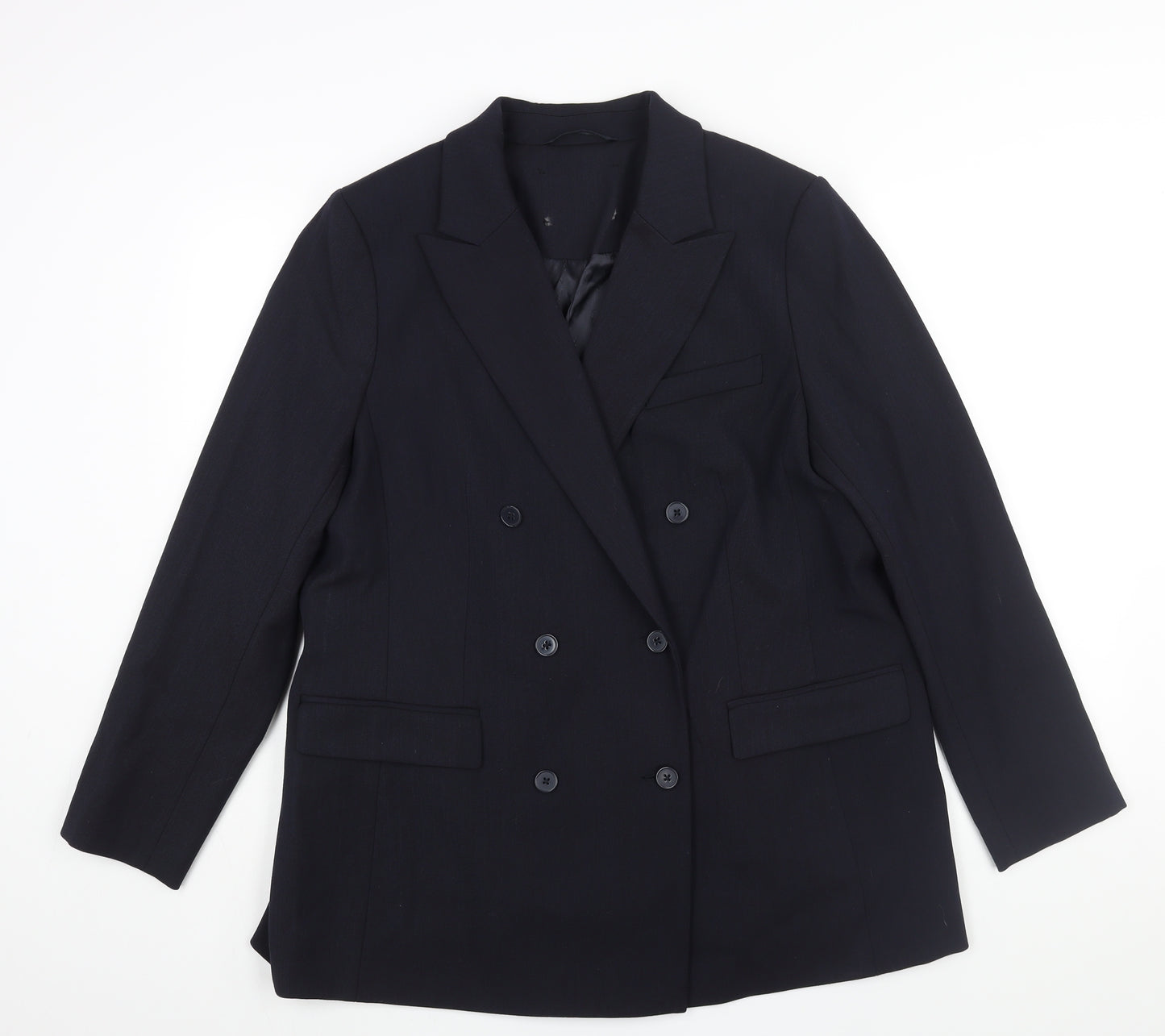Marks and Spencer Womens Blue Polyester Jacket Blazer Size 18