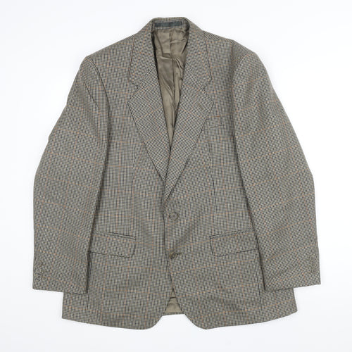 Laurie Hopkins Mens Brown Herringbone Wool Jacket Blazer Size 38 Regular