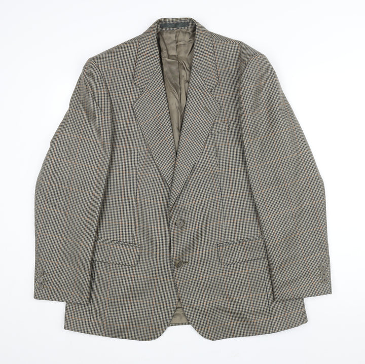 Laurie Hopkins Mens Brown Herringbone Wool Jacket Blazer Size 38 Regular