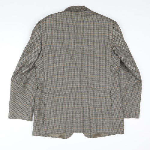 Laurie Hopkins Mens Brown Herringbone Wool Jacket Blazer Size 38 Regular