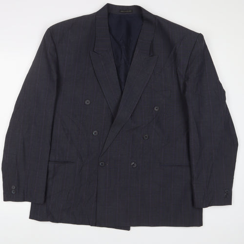 Rival Mens Grey Plaid Wool Jacket Suit Jacket Size 44 Regular