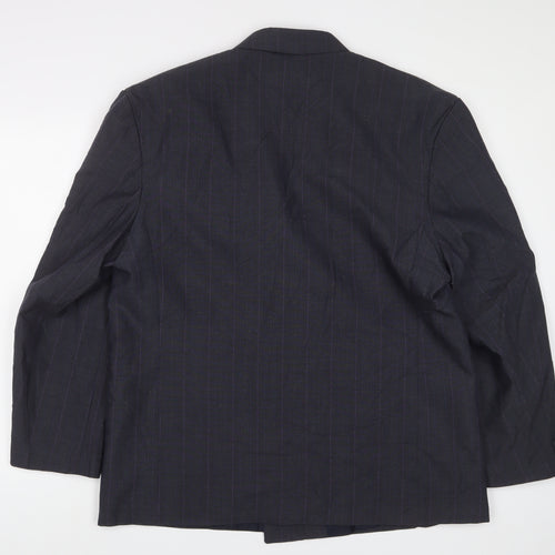 Rival Mens Grey Plaid Wool Jacket Suit Jacket Size 44 Regular