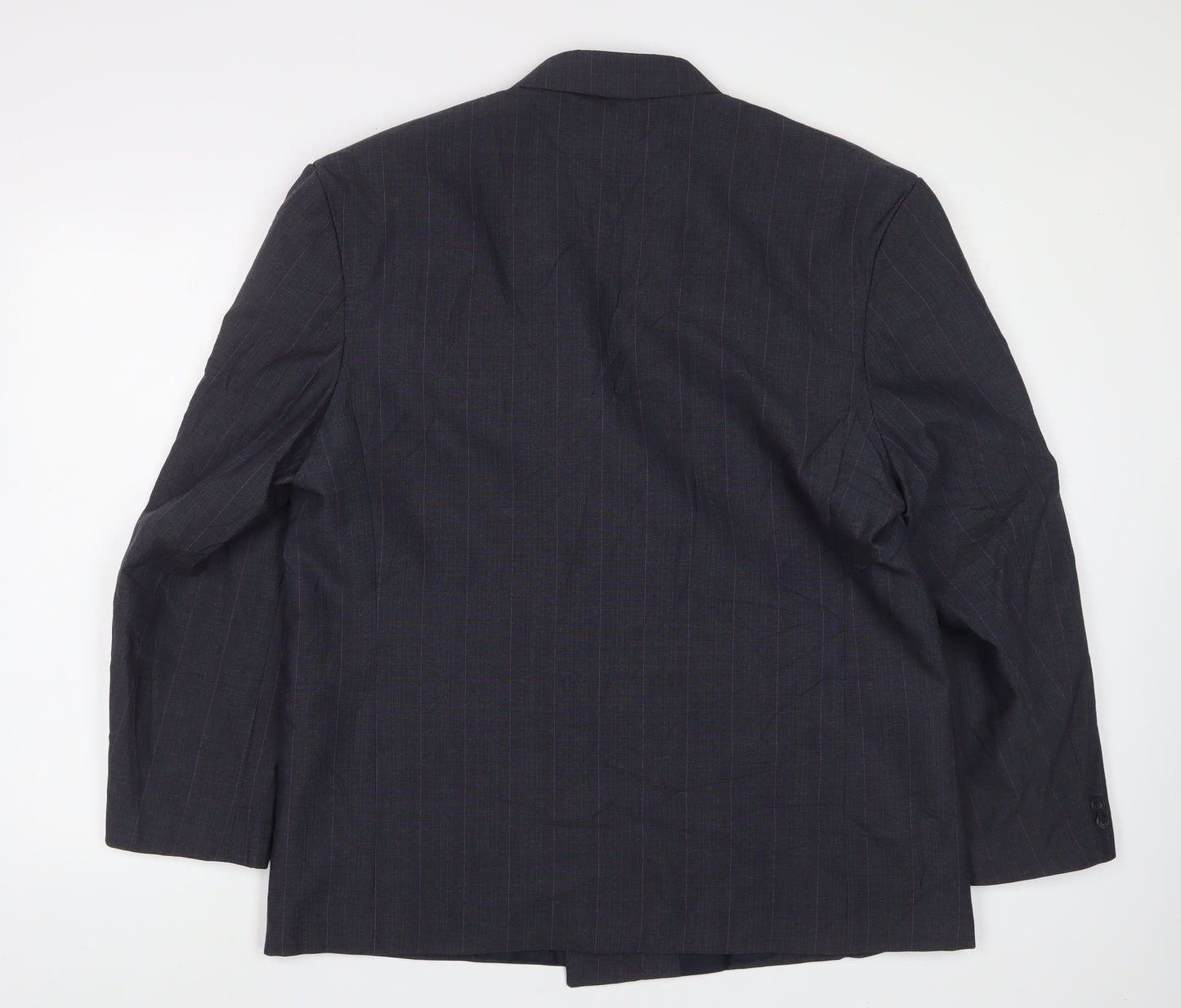 Rival Mens Grey Plaid Wool Jacket Suit Jacket Size 44 Regular