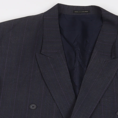 Rival Mens Grey Plaid Wool Jacket Suit Jacket Size 44 Regular