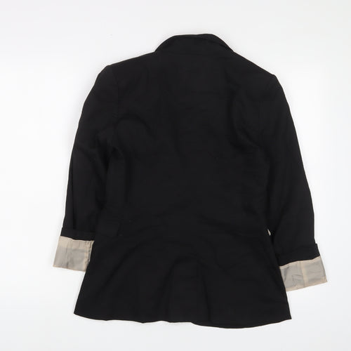 H&M Womens Black Jacket Blazer Size 10 Button