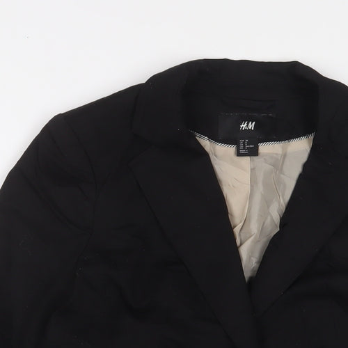 H&M Womens Black Jacket Blazer Size 10 Button