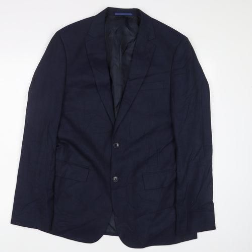 Marks and Spencer Mens Blue Polyester Jacket Suit Jacket Size 40 Regular