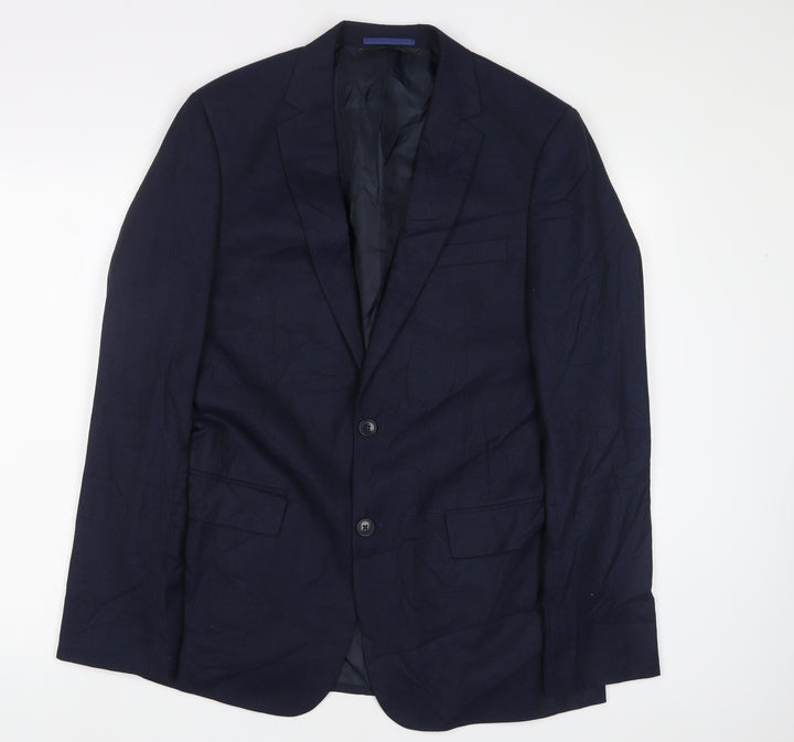 Marks and Spencer Mens Blue Polyester Jacket Suit Jacket Size 40 Regular