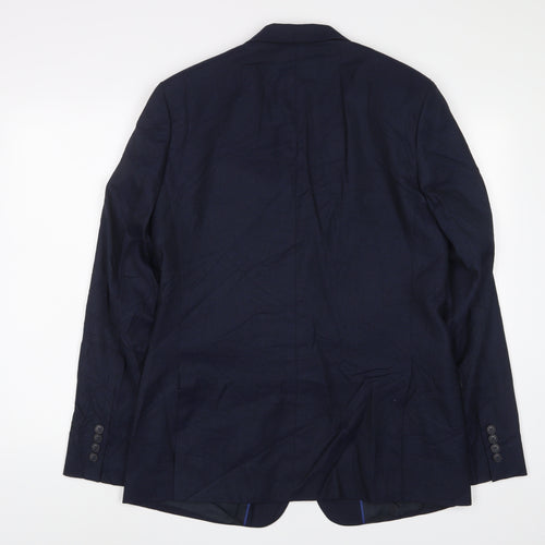 Marks and Spencer Mens Blue Polyester Jacket Suit Jacket Size 40 Regular