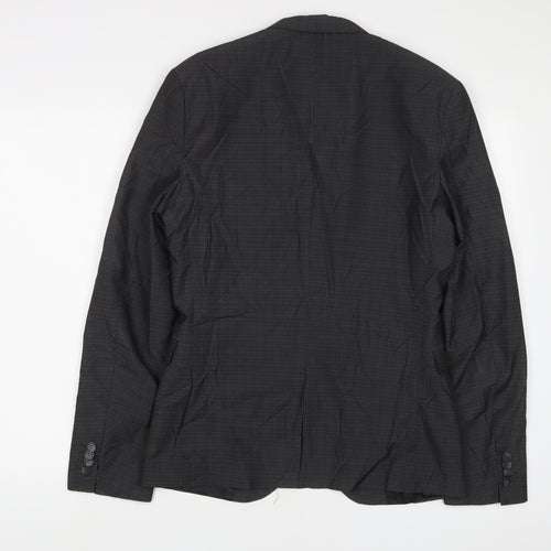 H&M Mens Black Polyester Jacket Suit Jacket Size 36 Regular