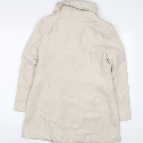 Roman Womens Beige Overcoat Coat Size 12 Zip - Zip Pockets