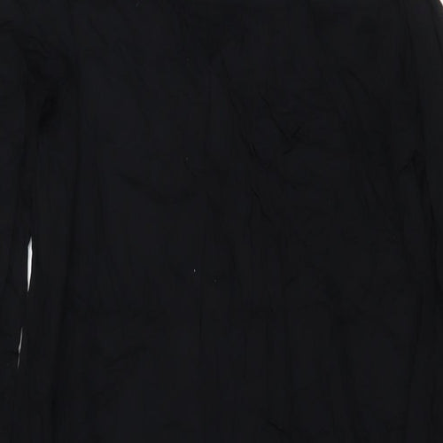 Marks and Spencer Womens Black Viscose A-Line Size 6 V-Neck Button