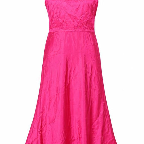 Marks and Spencer Womens Pink Viscose A-Line Size 6 Boat Neck Zip - Belted