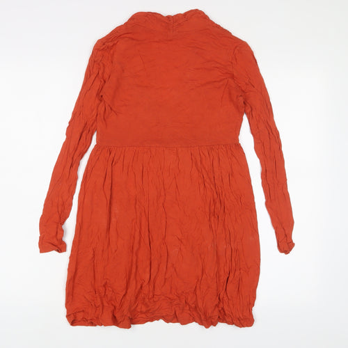 H&M Womens Orange Viscose A-Line Size XS V-Neck Pullover