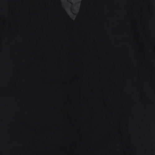 Doris Streich. Womens Black Polyester Basic Button-Up Size 8 Collared
