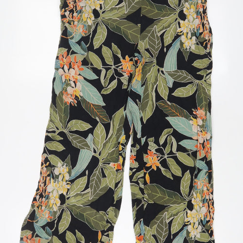 Warehouse Womens Multicoloured Floral Viscose Trousers Size 8 L24 in Regular