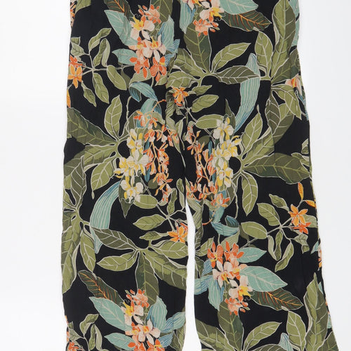 Warehouse Womens Multicoloured Floral Viscose Trousers Size 8 L24 in Regular