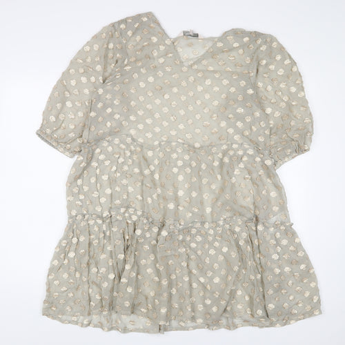 Part Two Womens Brown Polka Dot Viscose A-Line Size 34 V-Neck Pullover