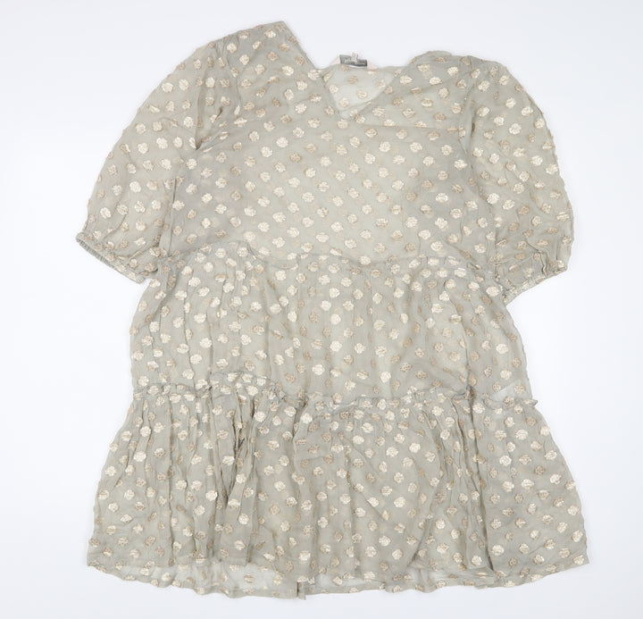 Part Two Womens Brown Polka Dot Viscose A-Line Size 34 V-Neck Pullover