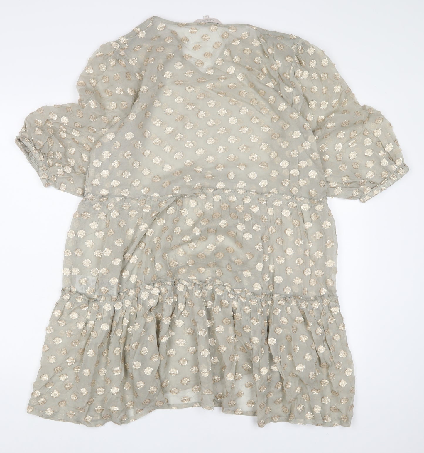 Part Two Womens Brown Polka Dot Viscose A-Line Size 34 V-Neck Pullover