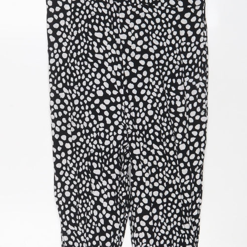 Glamorous Womens Black Geometric Viscose Jumpsuit One-Piece Size 8 L25 in Zip