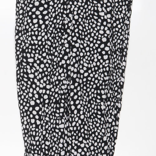 Glamorous Womens Black Geometric Viscose Jumpsuit One-Piece Size 8 L25 in Zip