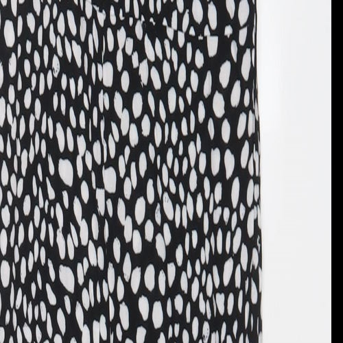 Glamorous Womens Black Geometric Viscose Jumpsuit One-Piece Size 8 L25 in Zip