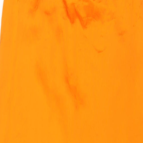 Zara Womens Orange Viscose A-Line Size XS Cowl Neck Tie