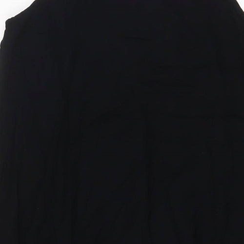 Marks and Spencer Womens Black Viscose A-Line Size 12 Scoop Neck Pullover - Pleated
