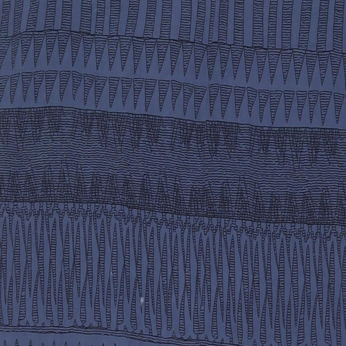Saint Tropez Clothing Womens Blue Geometric Viscose A-Line Size L V-Neck Pullover