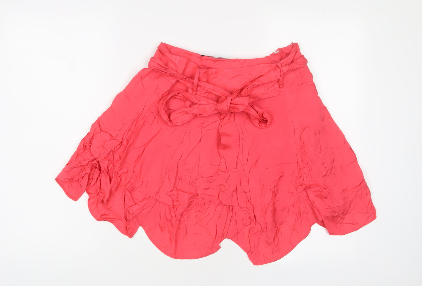 Dorothy Perkins Womens Pink Viscose A-Line Skirt Size 10 - Belted