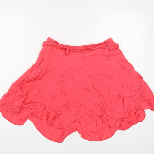 Dorothy Perkins Womens Pink Viscose A-Line Skirt Size 10 - Belted