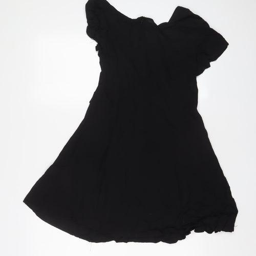 Rage Womens Black Viscose A-Line Size 14 Scoop Neck Zip