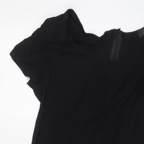 Rage Womens Black Viscose A-Line Size 14 Scoop Neck Zip