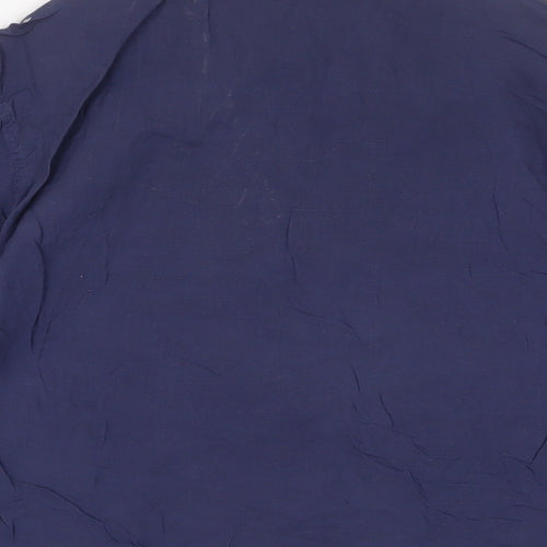 Uniqlo Womens Blue Viscose Basic Button-Up Size S Collared
