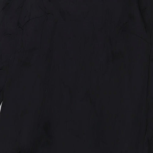 H&M Womens Black Viscose A-Line Size 6 Boat Neck Pullover - Pockets