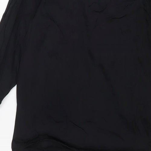 H&M Womens Black Viscose A-Line Size 6 Boat Neck Pullover - Pockets